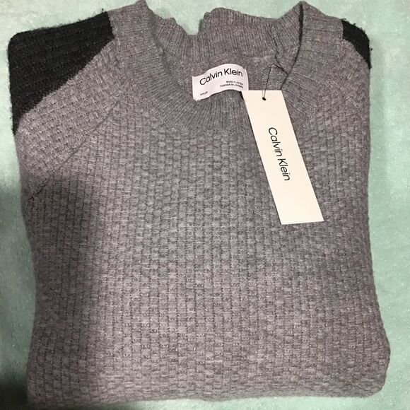 CALVIN KLEIN Cashmere WOOL Men’s Color-blocked Sweater Small - Picture 7 of 9